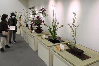 1面：「一瞬の時」美しく　県内指導者一堂に作品展示　池坊新潟県連合支部花展